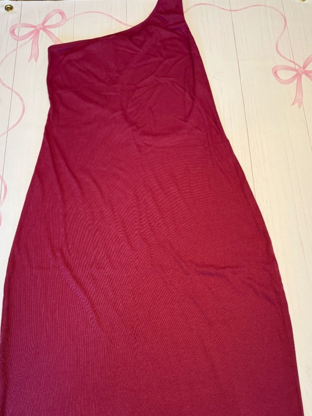 Free People Beach One shoulder Dress Maroon Size M
